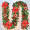 Vothen Ghirlanda Natalizia, 2.7m Ghirlanda di Natale Decorazioni LED illuminata, Decorazione Natalizia per Camino, Scale, Palline, Fiori, Albero di Natale
