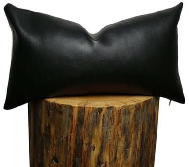 Egurs 2 Stück Kunstleder Kissenbezug Kopfkissenbezug Quadratisch Dekokissenbezüge Einfarbig Kissenhülle Lederoptik Überwurf Kissenbezüge Leder Bezug Sofakissen für Heimdeko Schwarz 30 * 50cm