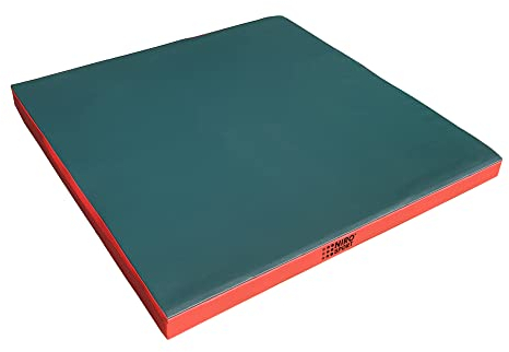 RoniKids Weichbodenmatte 100 x 100 x 8 cm Turnmatte Gymnastikmatte Schutzmatte Fitnessmatte & Yogamatte Sportmatte (Grün/Rot)