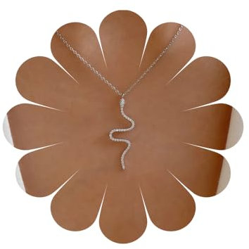 MIQIQAO Kristall Anhänger Halskette Diamant Gold Choker Halskette Boho Kreuz Herz Schlange Halskette Kette Schmuck für Frauen und Mädchen (SnakeAde)