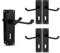 Bwintech 3 Sets Matt Black Victorian Lever on Plate, Latch Furniture, Backplate Door Handles, with Keyhole, Suitable for Wooden Doors