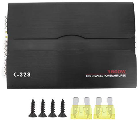 XTevu 12 V 4 Canales Potente Amplificador de Audio para Coche bajo AMP aleación de Aluminio Amplificador de Audio para Coche subwoofer AMP Puente conexión bajo modificación del