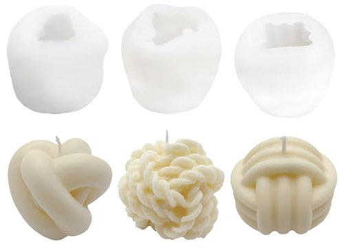 YRIHJIXQ 3Stück Kerze Form Silikon Silikonformen für Kerze Kerzenformen zum Gießen