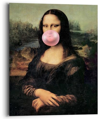 REINDERS Wandbild, Mona Lisa Bubblegum, Hobbyraum, Bilder, Wanddeko, Room Decor, MDF, Braun, 50 x 40