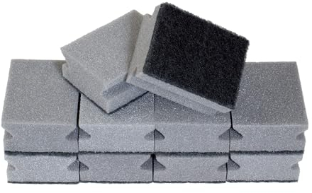 DK177 12PCS Washing Up Sponges Multipack,13x7x4.5cm Scratch-free Double Sided Dish Sponge Cleaning Sponge,Gray Kitchen Sponge Scourers Sponge,for Kitchen and Bathroom (10sponges+2steel sponge)