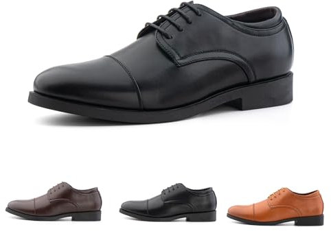 Hitmars Scarpe Eleganti Derby Uomo Scarpe Oxford Uomo Brogue Stringate Vintage Basse Nero N1 EU 41