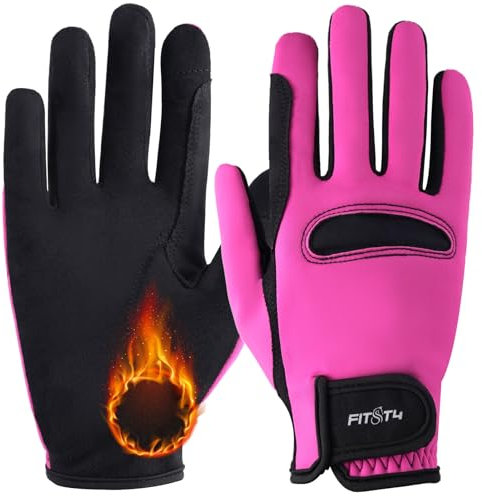 FitsT4 Sports Reithandschuhe Kinder Winter Grip rutschfest Handschuhe Reiten Kinder Jungen Mädchen mit Touchscreen-Design für Reitsport Sports,Rosa,M