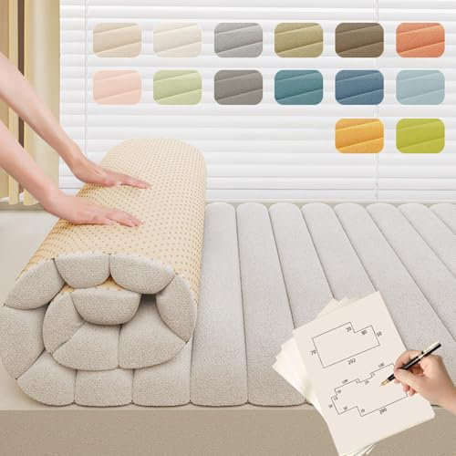 Benutzerdefinierte Bankkissen, Sitzkissen für Innen Fensterbank Bankauflage, Teddy Samt rutschfeste Bankpolster Abnehmbarem Bankkissen, für Erkerfenster, Schuhwechselhocker (9cm Dicke)