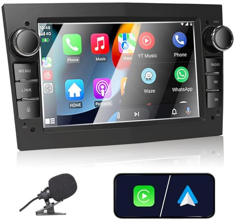 Autoradio für OPEL Zafira Corsa Vivaro Vectra Antara Sigum Combo Astra Meriva Kompatibel Carplay Android Auto, 7 Zoll Touchscreen mit Radio Bluetooth/FM/AM/USB/DSP/RDS/Mirror Link - Schwarz