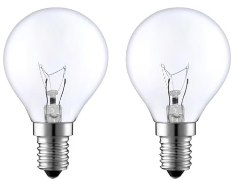 VINBE E14 25W Backofen Glühlampen, 230V 25W G45 Glühlampe Ersatz für Backofen, Mikrowelle, Kühlschrank, 230V 25W G45 Kleine Edison Schraube (SES) Glühlampe, 300°C, dimmbar, 2700K Warmweiß (2-Pack)