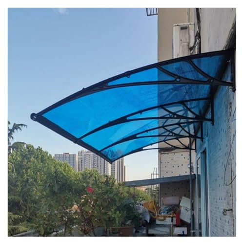 WJXIN Vordach für Haustür, Überdachung Haustürvordach Polycarbonat Türdach, mit Waschbecken Türvordach für Draußen Balkon Fenster, Erweiterbares(150x160cm(59x63in))