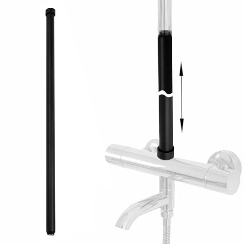 Rea Prolunga per set vasca/doccia BLACK 60cm Tubo per Braccio di Prolunga per Soffione Doccia (Nero opaco)