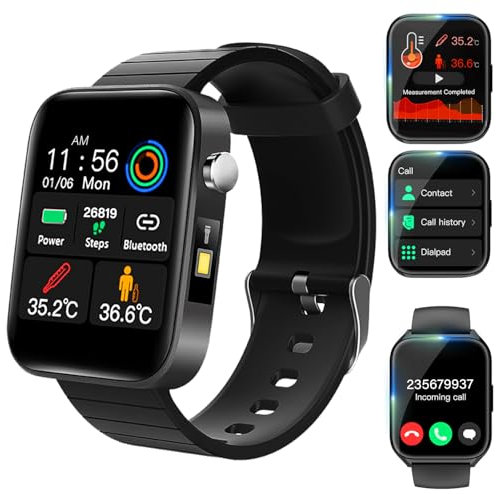 Dabeto Smartwatch Herren Damen, Life Tracker 1,95 HD Touch Fitnessuhr, 5ATM Wasserdicht, 24/7 Vitalanzeige, 18 Sportmodi, Schlafanalyse, Anrufsfunktion, iOS/Android kompatibel