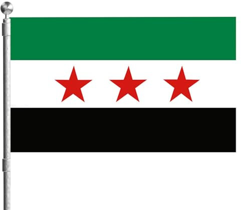 Drapeau syrien Syrie drapeau avec grommet 59x35in à imprimé numérique double drapeau syrien cousé en polyester vibrant des drapeaux country résistants au vent imprégnées pour l'événement sportif défi
