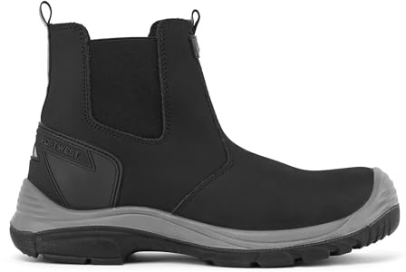 Portwest FV02 Steel Dealer Boot S7 Waterproof Nubuck Leather Scuff Cap Slip Oil Resistant Steel Toe Midsole Pull Tab Reflective Safety Footwear