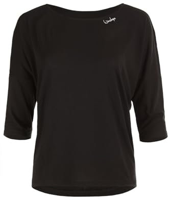 Winshape Damen Ultra Leichtes, Weiches Modal-3/4-arm Mcs004 T-Shirt, Schwarz, XL EU