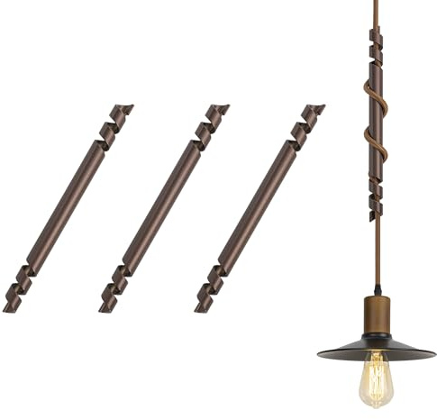 FSLiving Pendelleuchte Kordellängenversteller Kordelschloss zum Kürzen der Kabellänge,3 Stk. Eisen Kabelkürzer Spindel Pendelleuchte-Braun(SMS004)