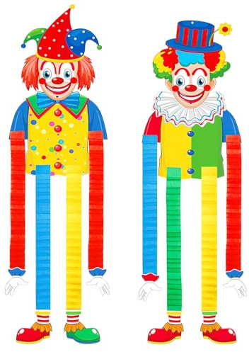 APOMOONS 2pcs Clown Banner Karneval Clown Deko Hängend Tür Wand Banner Bunt Fasching Geburtstag Party Hintergrund Geburststagsparty Partybanner Fenster Wand Tür Dekoration A