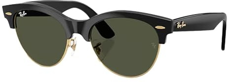 Oakley Unisex Clubmaster Way Sonnenbrille (1 Stück), Schwarz auf Gold/Grün, 54 mm
