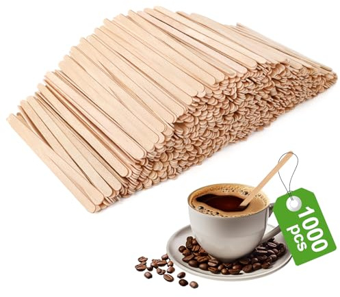 1000 Palettine Caffè in Legno 11 cm, Palette Caffè Monouso, Palettine Caffe Bastoncini Legno per Girare Zucchero Bevande e Caffe nei Bicchierini