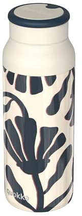 Quokka Bouteille isotherme en acier inoxydable avec poignée en silicone Echo Abstract Leaves 690 ml