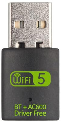 Yominerr Adaptador USB WiFi Bluetooth 2 en 1 de 600 Mbps, Banda Dual, 2,4 G/5 GHz, Wi-Fi 5, Tarjeta de Red Inalámbrica de Alta Velocidad para Portátil.