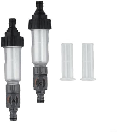2 filtri dell'acqua con adattatore rapido da 3/4 e valvola di regolazione del flusso regolabile di ricambio per camper, roulotte, barca, giardino