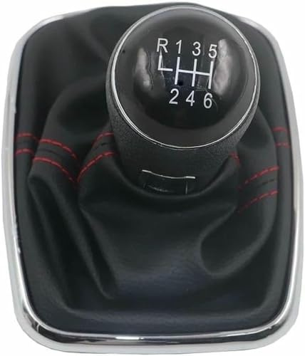 GRTYSVB Auto-Schaltknauf für manuelle Gangschaltung, Auto-Schaltknauf, Leder-Schaltknauf für Golf 4 IV für MK4 GTI R32 12mm