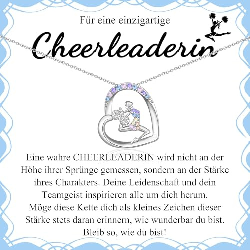 PDTU Cheerleader Geschenke für Mädchen, Kette für Cheerleader Geschenk Teenager Mädchen Geschenke zu Weihnachten Geburtstag Motivation