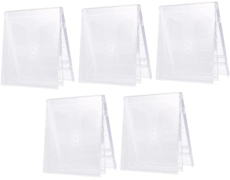 BESPORTBLE Custodia Doppia Trasparente per CD in Plastica con Vassoio Chiaro Assemblato, Sicura e Resistente, Confezione da 5 Pezzi per Contenere 2 Dischi o Dvd, per Conservazione