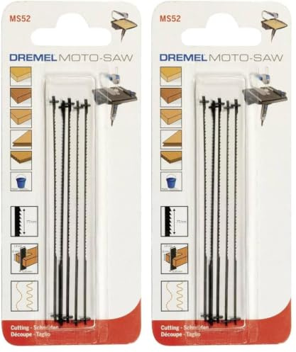Dremel MS52 Moto-Saw Holzsägeblatt Fein, Zubehörsatz für Multifunktionswerkzeug mit 5 Holzsägeblätter für Seitliche und Lange Schnitte in Weiches Holz, Laminat und Kunststoff (Packung mit 2)