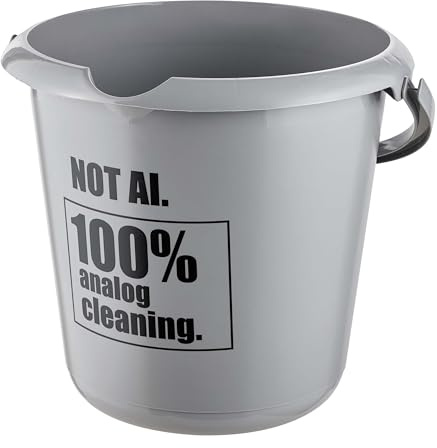 keeeper ilvie Eimer mit Mess-Skala, 10 l, Not AI, Nordic Grey | Ergonomisch geformter Henkel, Sicheres Ausgießen ohne zu kleckern, Platzsparend ineinander nestbar, Sicheres Design