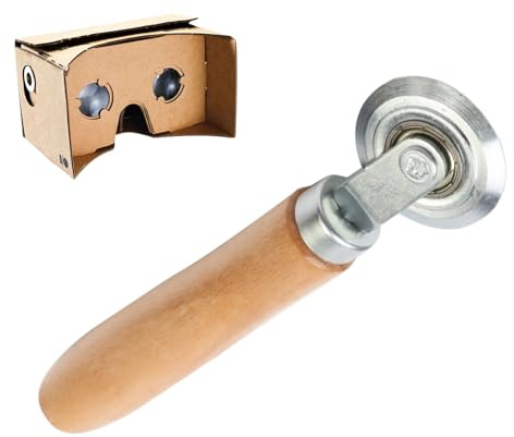 Genérico Screen Rollers - 1,2 mm / 0,5 mm CAM-Werkzeug | Holzgriff aus Metallkonstruktion, Creasing Wheel für Cardboard, Corrugated Paper Indentation, Hollow Board Crafting, KT Board Handbuch DIY