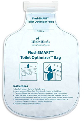 PF WaterWorks PF0550 FlushSMART Toilet Tank Optimizer Insert/Bag, Saves 1/2 to 3/4 Gallon Water per Flush, White