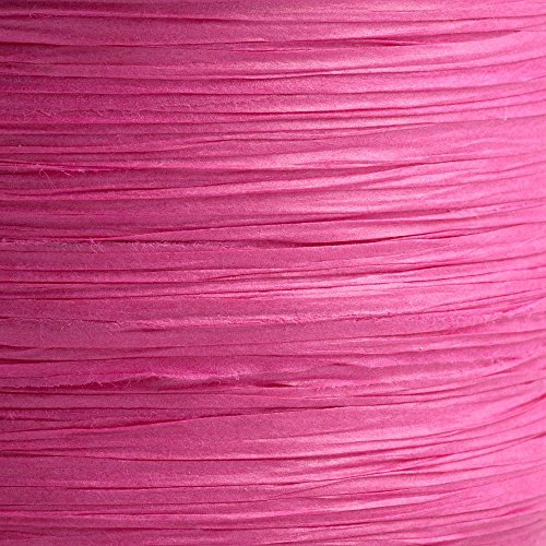 Italian Options Paper Raffia Ribbon 7mm x 100M - Fuchsia Pink