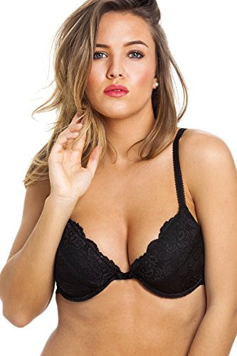 Camille Floral Lace Padded Bra - Underwired, Removable Padding, Adjustable Straps & Supportive Hook & Eye Closure