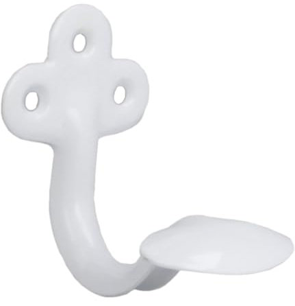 Amig - Colgador para ropa - Percha estampada - Gancho o perchero individual para pared o armario - Material: Acero - Color Blanco - Medidas: 8x5x7,5 cm