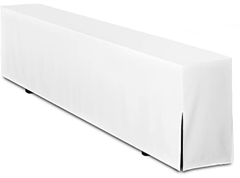 TexDeko Bierbankhussen Premium 180cm (kurz) für Bierzeltgarnitur blickdicht strapazierfähig Festzeltgarnitur (Weiß)