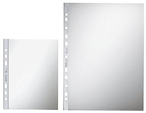 Leitz 4790-00-00 Prospekthüllen A4, 400er Packung genarbt A4/90µ geprägt oben offen PP Inh.400