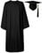 GraduatePro Toge Diplome 2022 Graduation Hat Cap and Gown University Costume American Adult Secondary School Master Woman Men 12 Farben, Black