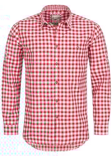 Stockerpoint Chemise Traditionnelle (modèle: OC-Franzl), Bavaroise à Carreaux pour Homme, S, Rouge