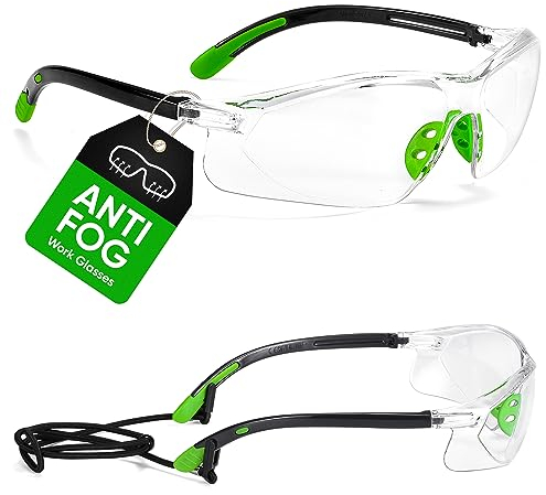 Schutzbrille Softair Arbeitsbrille Sicherheitsbrille Baustelle – 003 mit Durchsichtigen Anti-Beschlag und Kratzbeständigen