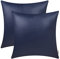 Brawarm Kissenbezüge aus Kunstleder, Leder-Kissenbezüge, einfarbig, für Couch, Bett, Sofa, Garten, Zuhause, dekorativ, Marineblau, 40,6 x 40,6 cm, 2 Stück