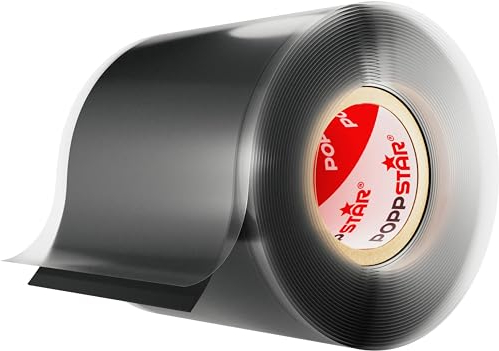 POPPSTAR selbstverschweißendes Silikonband zur Reparatur, Isolierung & Abdichtung (Strom, Wasser, Luft) Isolierband 3m lang, 50mm breit, schwarz