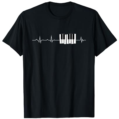 Herzschlag Tasten Klavier Flügel Piano Keyboard Musik T-Shirt