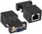AOTOKK Adaptador RJ45 a DB9 9 Pines RS232 Macho a RJ45 Hembra CAT5 CAT6 Ethernet LAN Extend Converter, Adaptador de extensión de acoplador de Red a Puerto Serie DB9 (2Unidades)