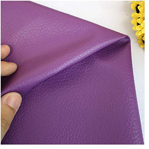 wangk Strutturato Tessuto Ecopelle tappezzeria Granulato Morbida Finta Pelle Tessuto Ecopelle tappezzeria Effetto Pelle Tessuto Ecopelle per Rivestimento, Tessuto Simili Pelle -Viola Scuro 1,38x3m