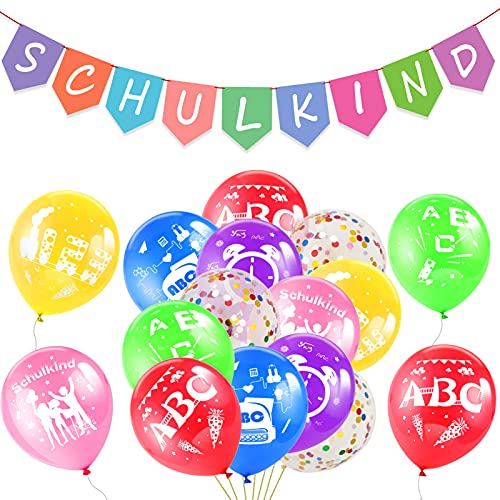 HOWAF Einschulung Deko, Bunt Schulkind Girlande Schulanfang Banner Hängende Dekoration für Schulkind Deko 2025 Schuleinführung Schulstart Schulanfang Deko Einschulung Junge Mädchen