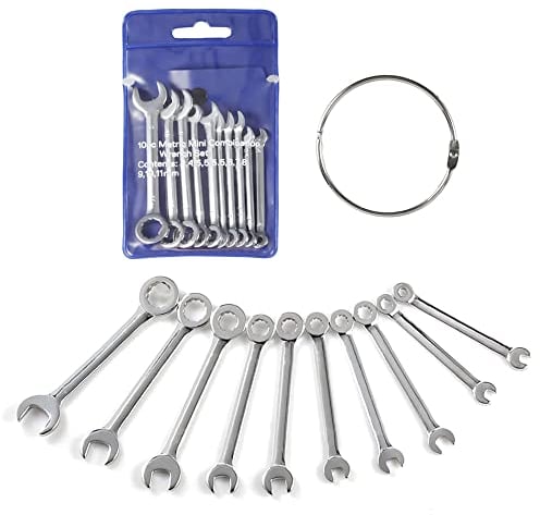 alladaga Mini-Ringmaulschlüssel-Satz aus Edelstahl Reparaturwerkzeuge Kleine Schraubenschlüssel (MET)