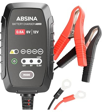 Absina Blei-/Gel-/Lithium-Ladegerät A800 7-Stufen Ladegerät 6V & 12V Akkus